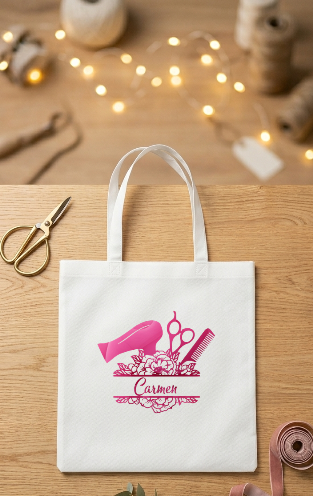 Friseurtasche personalisiert mit Name Geschenk Friseurin Friseur Beutel Tasche Geschenkidee Friseurmeisterin Meisterschule Friseursalon