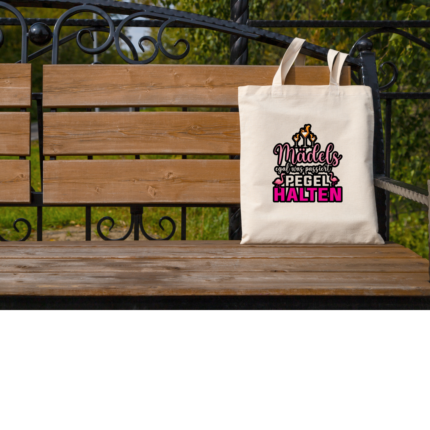 Mädels Pegel halten Stofftasche, Jutebeutel Mädelsurlaub Lustig, Baumwolltasche JGA Team Braut, Mallorca Strandtasche Geschenk