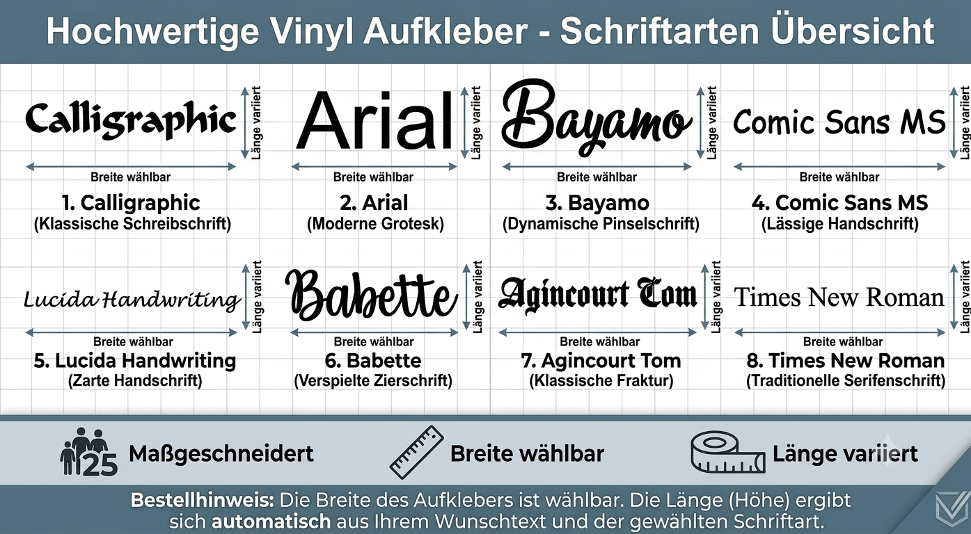Vinyl Aufkleber Wunschtext personalisiert, Beschriftung, Aufkleber Name Text, Sticker individuell weiß schwarz, Personalisierter Aufkleber