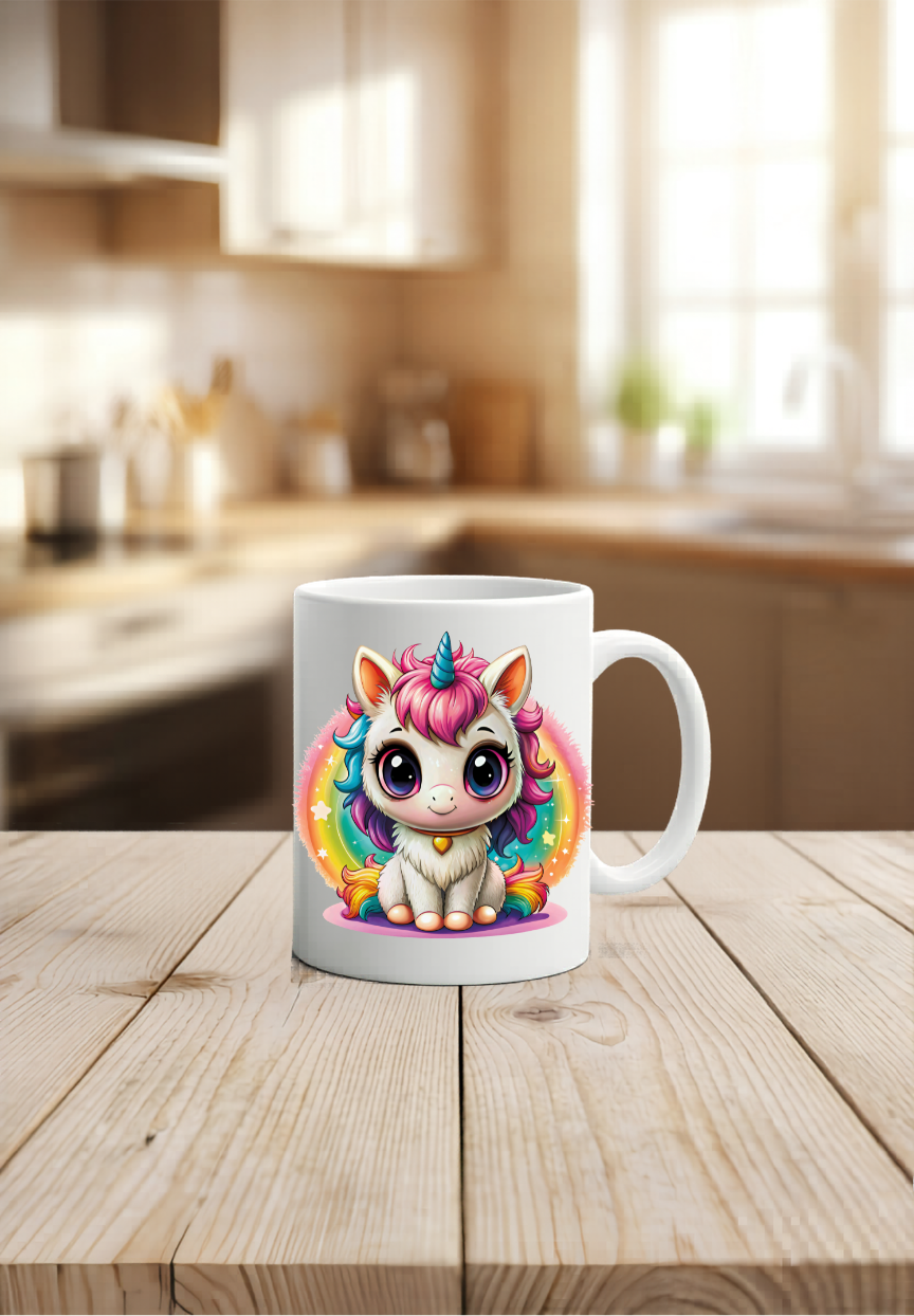 Personalisierte Einhorn Tasse mit Namen | Süße Kindertasse | Geschenk für Mädchen, Einschulung & Kindergarten | Kaffeetasse personalisiert