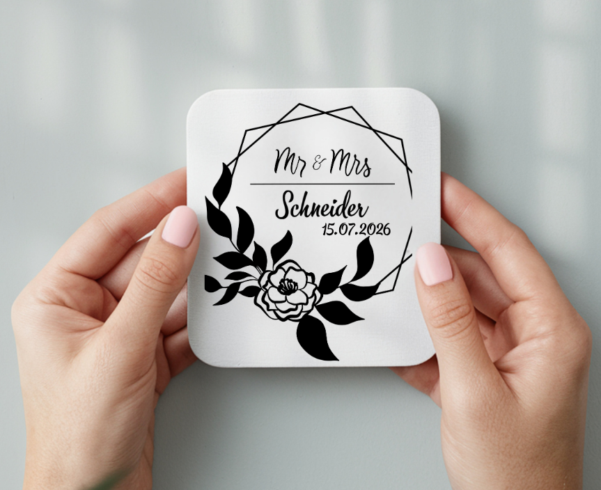 Untersetzer Personalisiert Hochzeit Geschenk Mr Mrs Glasuntersetzer Datum