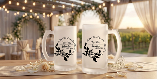 Bierkrug Personalisiert Hochzeit Geschenk Mr Mrs Bierglas Name Datum