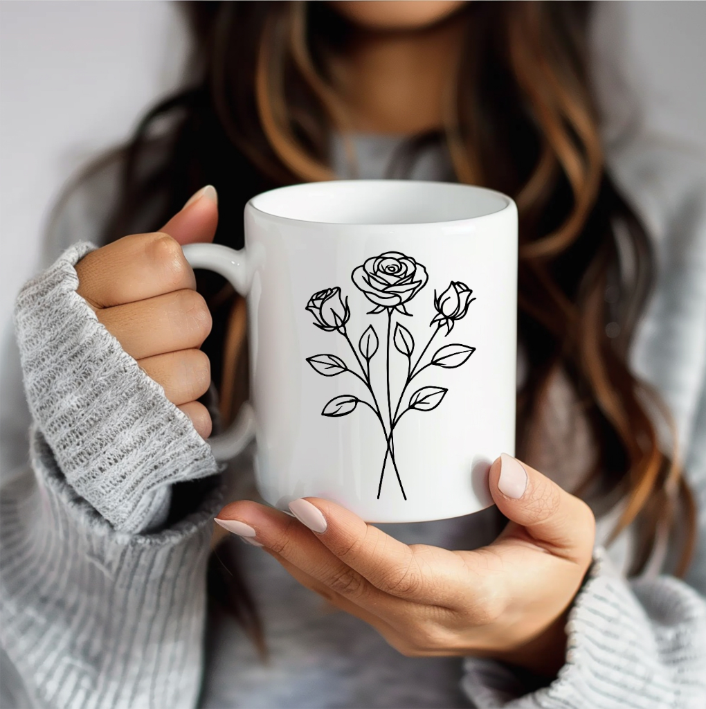 Geburtsblumen Tasse Personalisiert Geschenk Keramiktasse Blumen