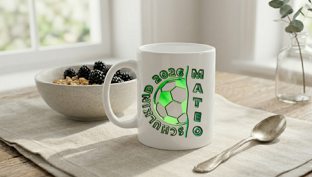 Tasse Einschulung Personalisierte Fussball Schulkind Tasse Name Geschenk