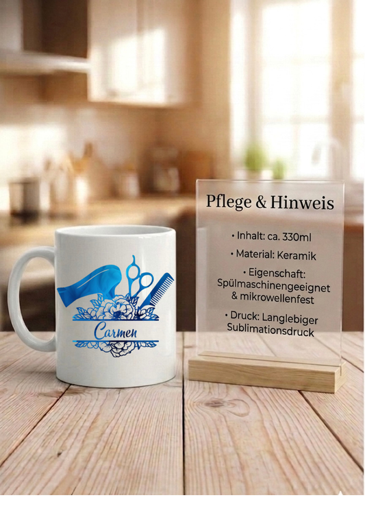 Personalisiert Friseur Tasse mit Name Geschenk Friseurin Friseursalon