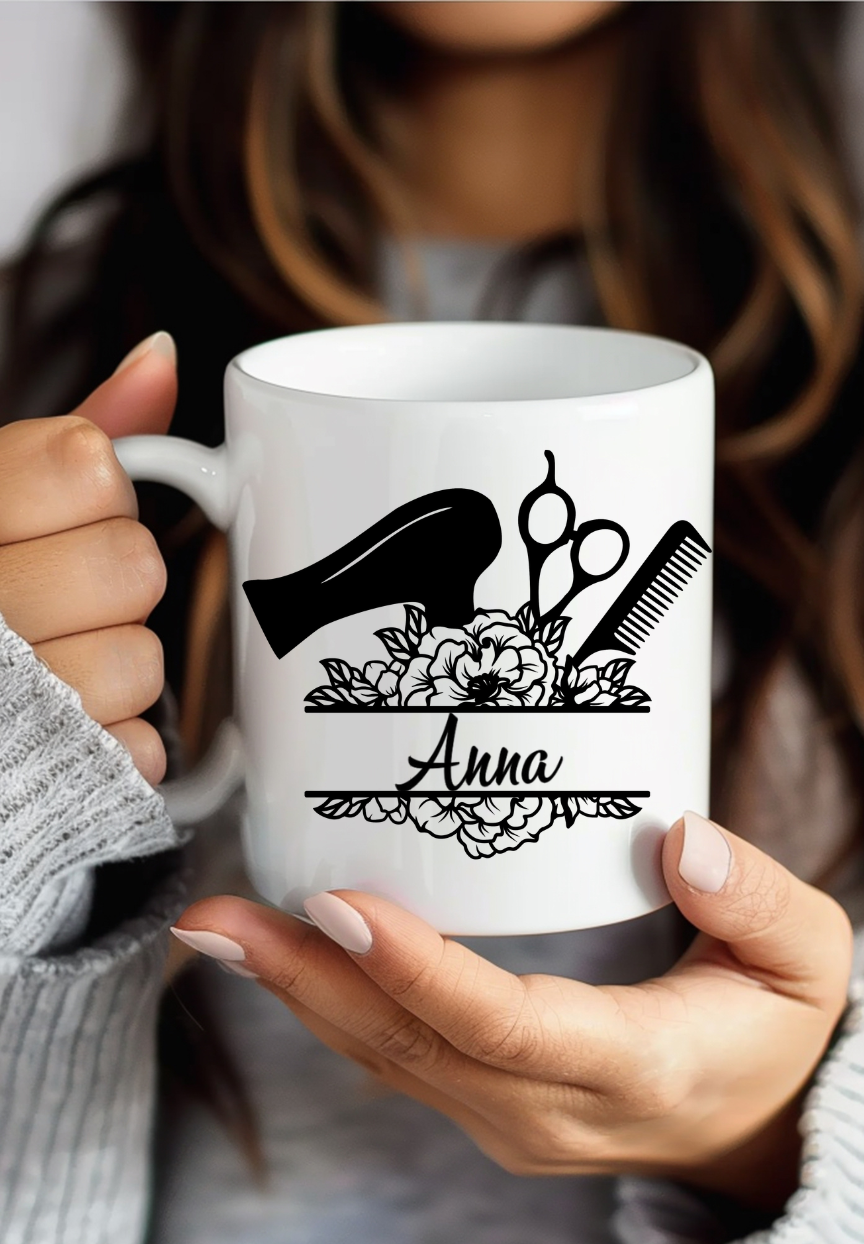 Personalisiert Friseur Tasse mit Name Geschenk Friseurin Friseursalon