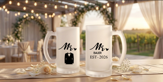 Bierkrug Hochzeit Personalisierbar Mr Mrs Geschenk Brautpaar Name Jahr