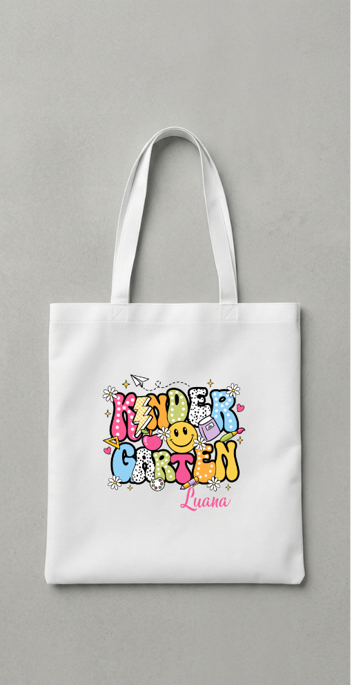 Kindergartentasche mit Name Geschenk Kita Start Beutel Kinder Stoffbeutel Personalisierbar Geschenkidee Geburtstag Junge Mädchen Kitabeutel