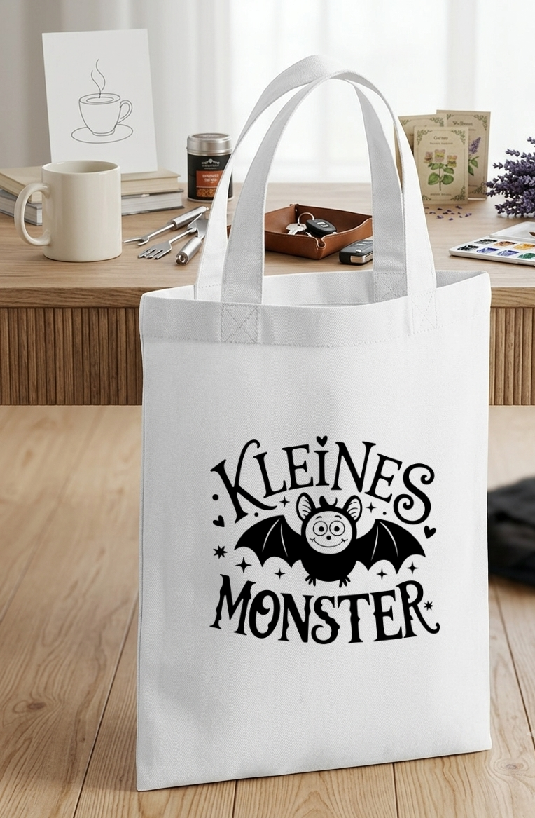 Mini Halloween Tasche für Kinder, Kleiner Süßigkeiten Beutel, Jutebeutel weiß Mini, Süßes oder Saures Beutel klein