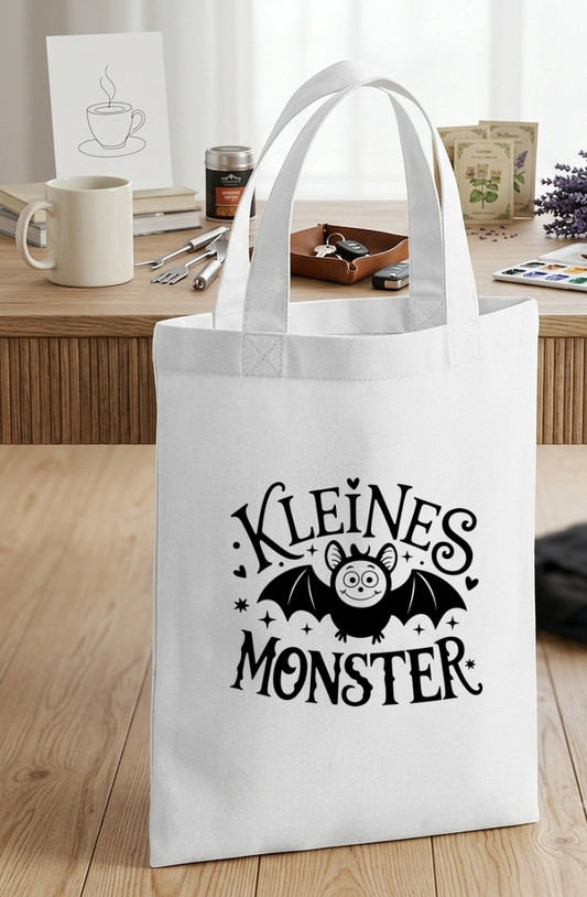 Mini Halloween Tasche für Kinder, Kleiner Süßigkeiten Beutel, Jutebeutel weiß Mini, Süßes oder Saures Beutel klein