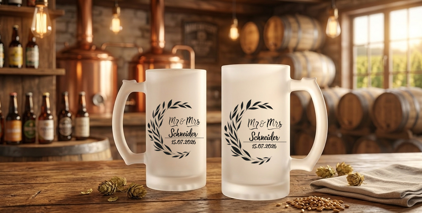 Bierkrug Personalisiert Hochzeit Geschenk Mr Mrs Bierglas Name Datum