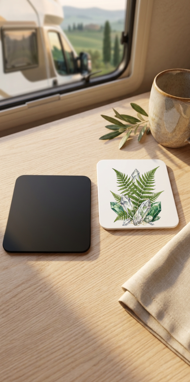 Untersetzer Gläser Botanik Kristall Set 4er 6er Geschenk Natur Deko Tisch