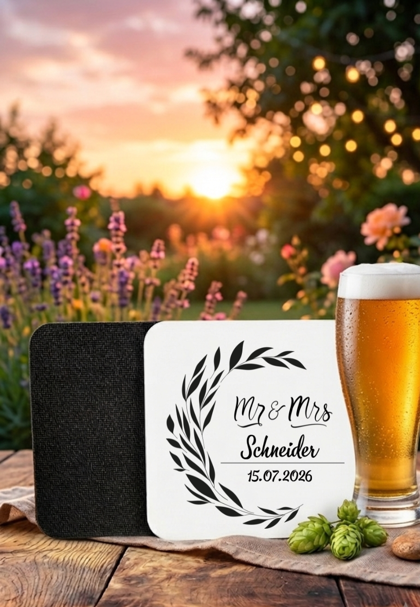 Untersetzer Personalisiert Hochzeit Geschenk Mr Mrs Glasuntersetzer Datum