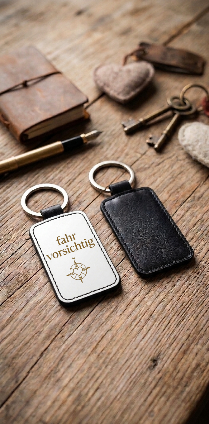 Schlüsselanhänger Fahr vorsichtig Gold Geschenk Auto Fahranfänger