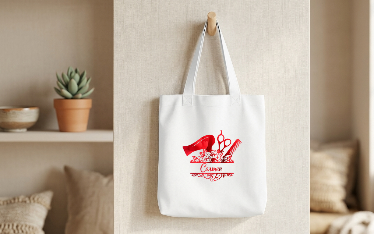 Friseurtasche personalisiert mit Name Geschenk Friseurin Friseur Beutel Tasche Geschenkidee Friseurmeisterin Meisterschule Friseursalon