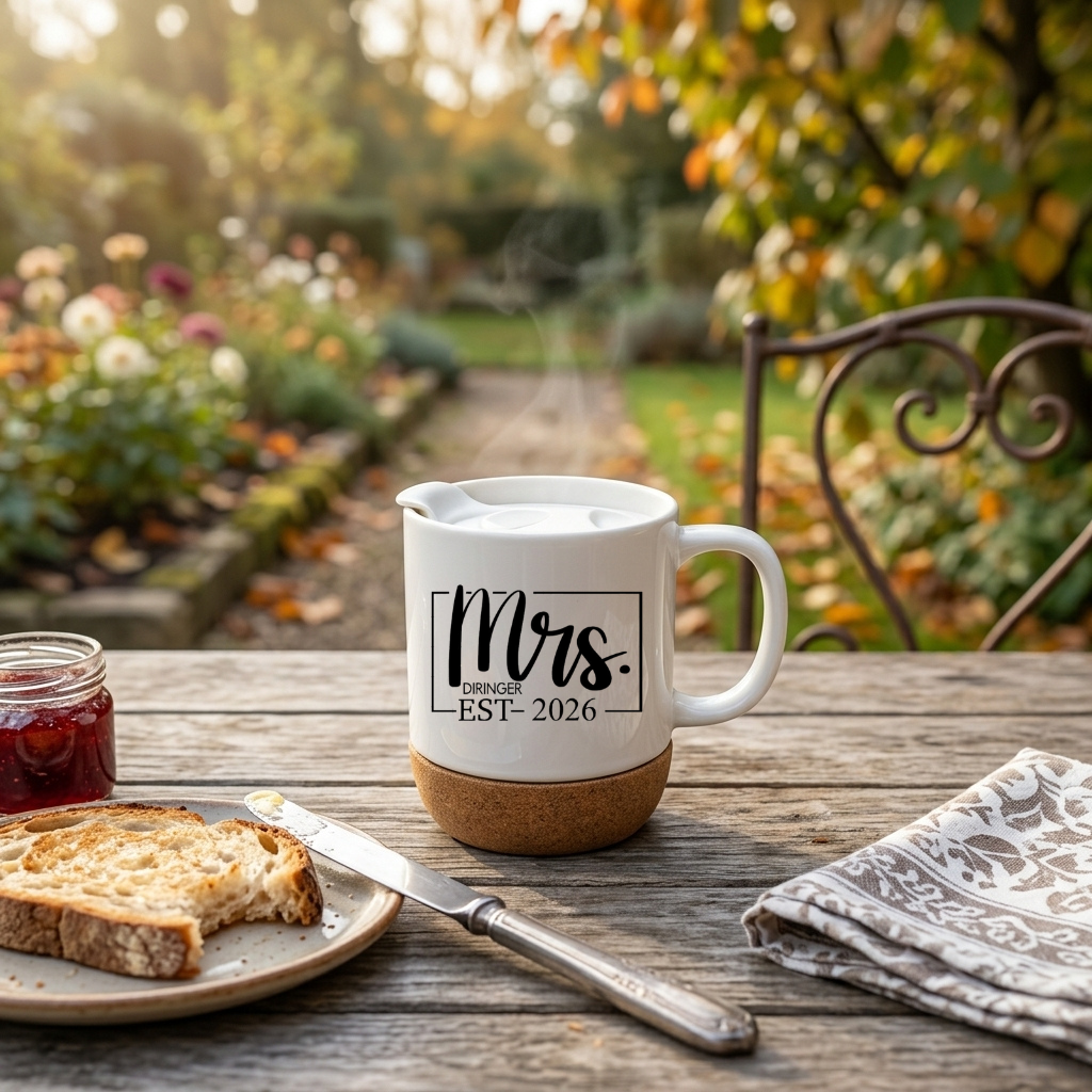 Korktasse Hochzeit Mr Mrs personalisiert Geschenk Brautpaar Kaffeetasse mit Kork Name Datum Hochzeitsgeschenk Tasse Partner Vintage
