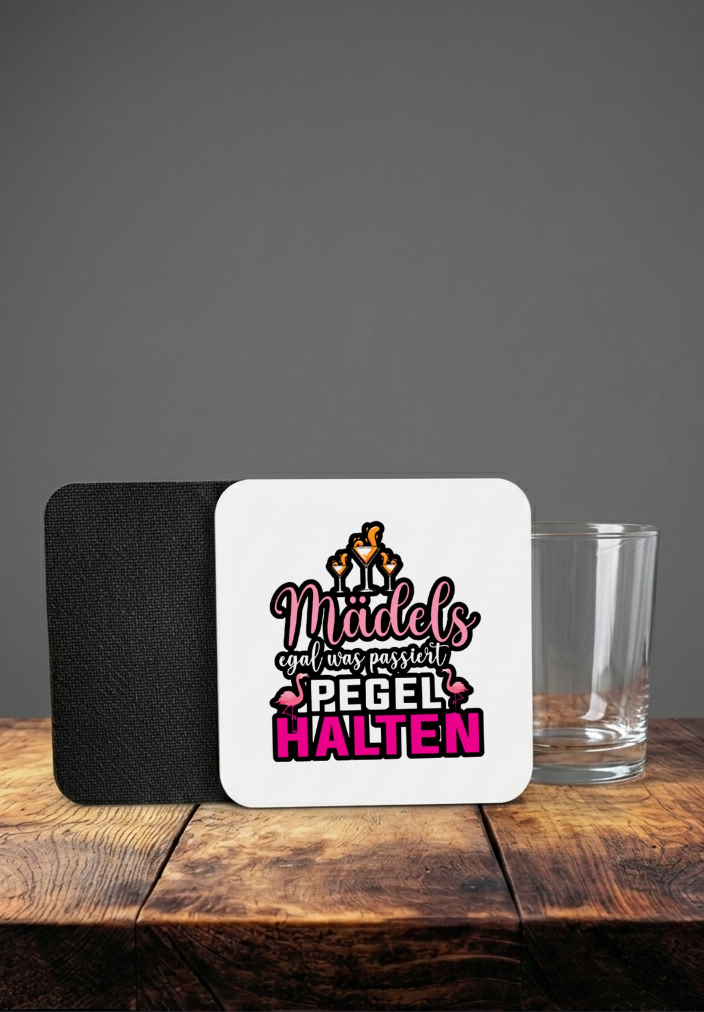 Mädels Pegel halten Untersetzer, Glasuntersetzer Mädelsabend Lustig, JGA Team Braut Diga, Mallorca Party Deko Geschenk Freundin