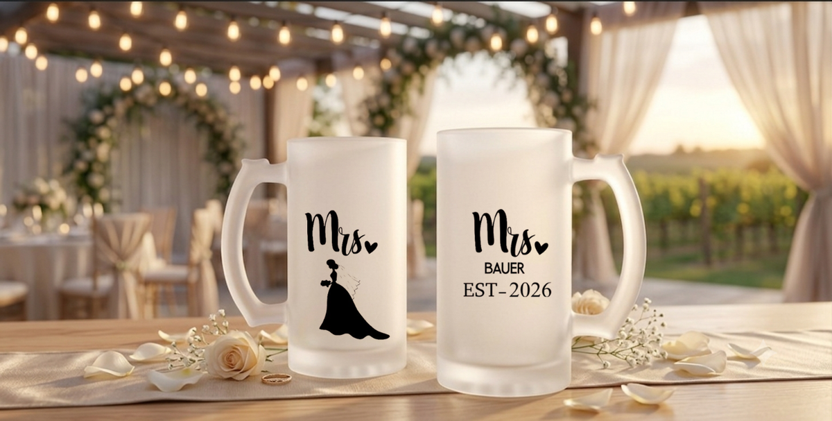 Bierkrug Hochzeit Personalisierbar Mr Mrs Geschenk Brautpaar Name Jahr