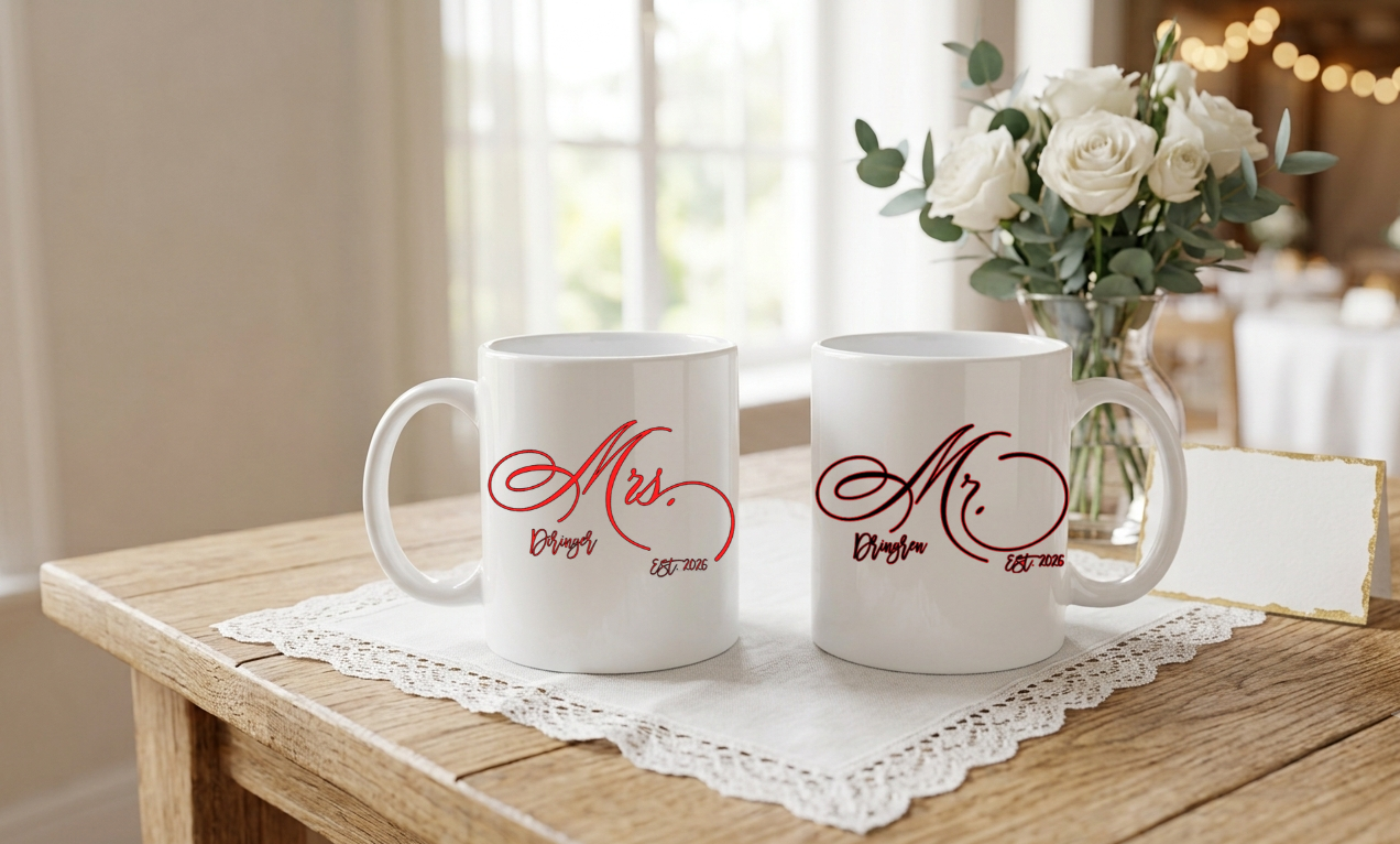 Tasse Hochzeit Personalisiert Mr Mrs Geschenk Hochzeitsdatum Name Pärchen Tasse Bunt Schwarz Weiss Kaffeetasse Partner Geschenkidee