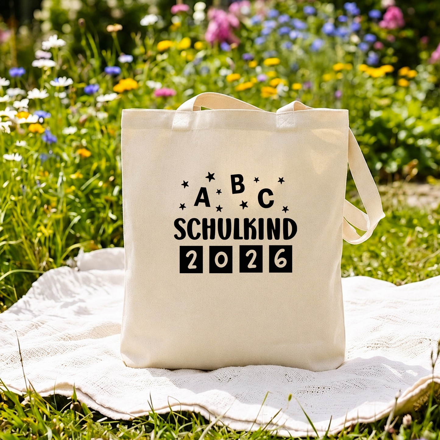 Schulkind 2026 Stofftasche personalisiert, Jutebeutel Einschulung Name, Kita Abgänger Tasche Geschenktüte, Baumwolltasche Schultüte