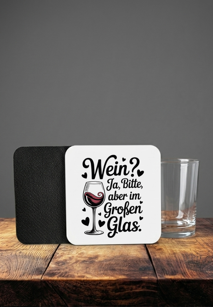 Glasuntersetzer rutschfest, Wein Deko Geschenk, Untersetzer mit Glitzereffekt, Geschenk zum Einzug, Wein Mitbringsel, Tischdeko Glas