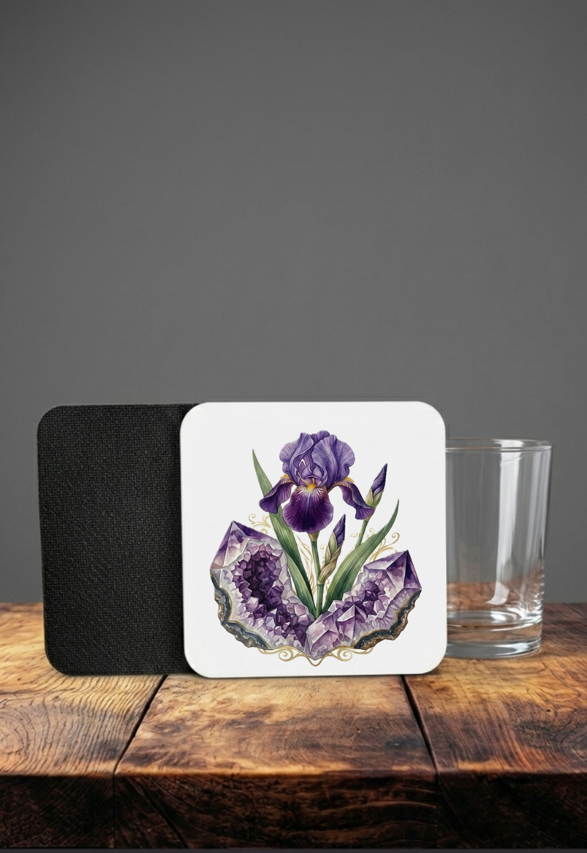 Untersetzer Gläser Botanik Kristall Set 4er 6er Geschenk Natur Deko Tisch
