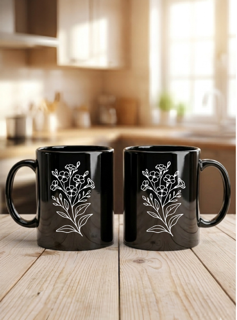 Geburtsblumen Tasse Personalisiert Geschenk Keramiktasse Blumen