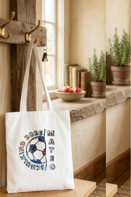 Tasche Schulkind Einschulung Fußball Personalisiert mit Name Jungen Mädchen Geschenk