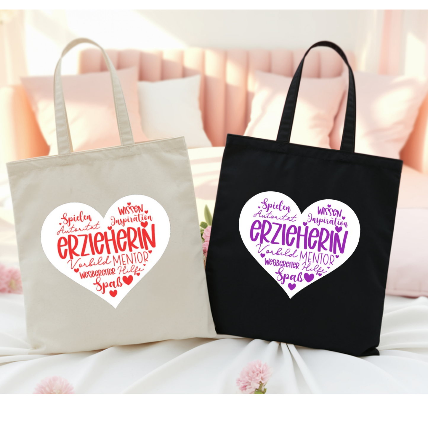 Erzieherin Geschenk Danke, Baumwolltasche Abschied Kindergarten, Jutebeutel Lieblingserzieherin, Stofftasche Danke sagen natur