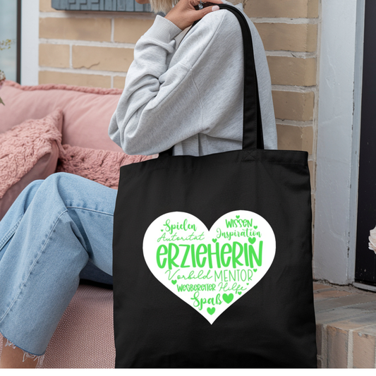 Erzieherin Geschenk Danke, Baumwolltasche Abschied Kindergarten, Jutebeutel Lieblingserzieherin, Stofftasche Danke sagen natur