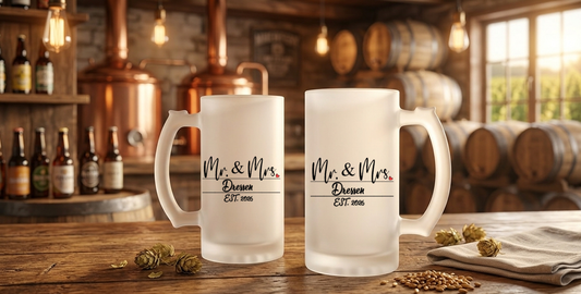 Personalisiertes Bierglas Mr & Mr Hochzeitsgeschenk Biersumpf Krug