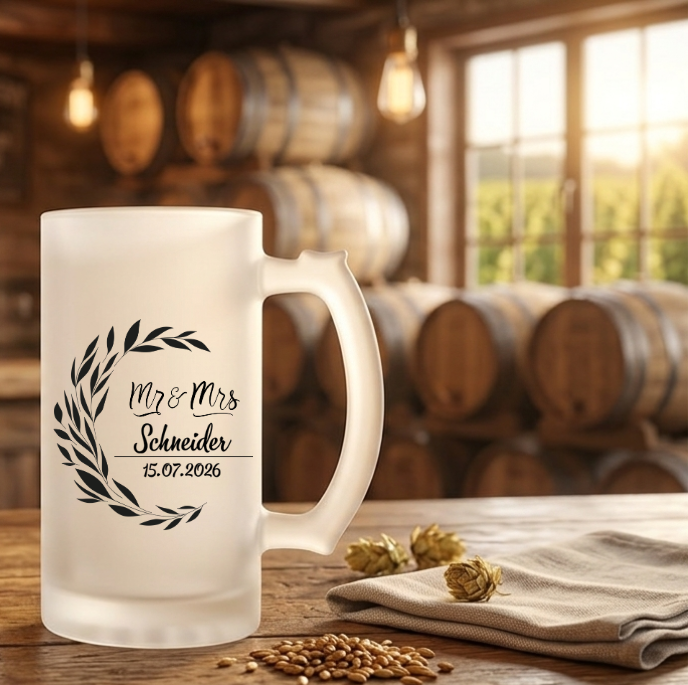Bierkrug Personalisiert Hochzeit Geschenk Mr Mrs Bierglas Name Datum