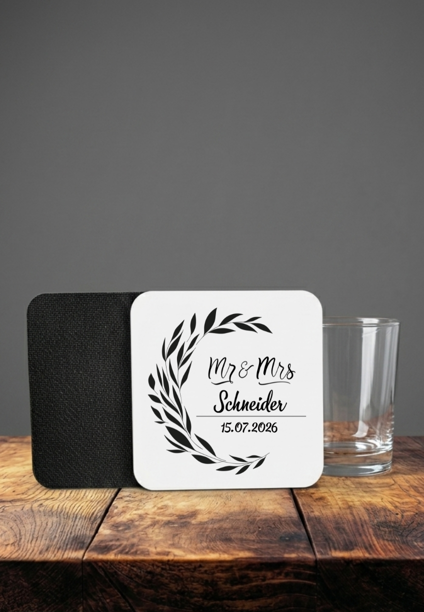 Untersetzer Personalisiert Hochzeit Geschenk Mr Mrs Glasuntersetzer Datum