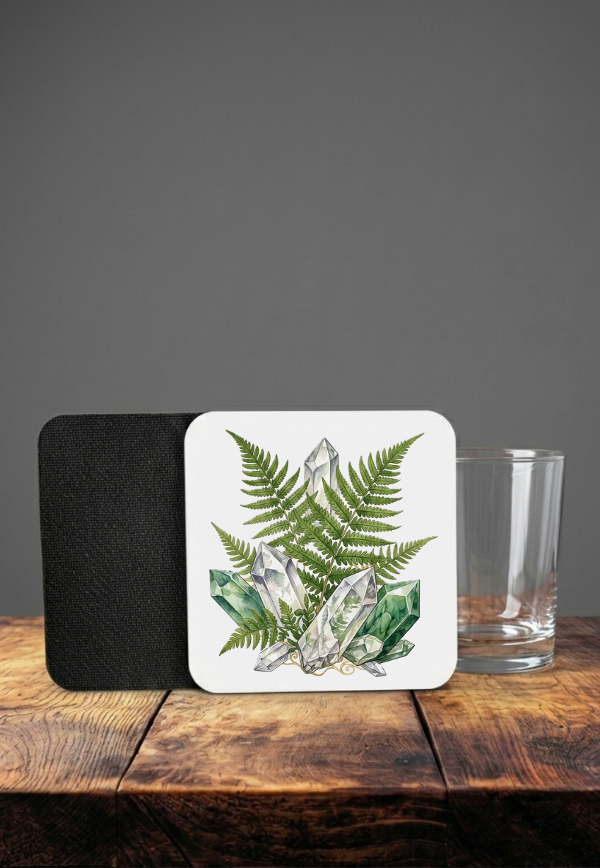 Untersetzer Gläser Botanik Kristall Set 4er 6er Geschenk Natur Deko Tisch