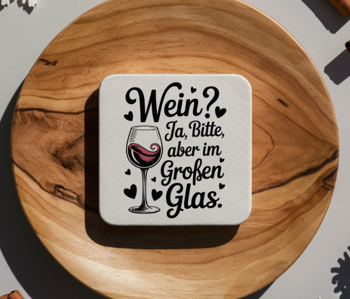 Glasuntersetzer rutschfest, Wein Deko Geschenk, Untersetzer mit Glitzereffekt, Geschenk zum Einzug, Wein Mitbringsel, Tischdeko Glas