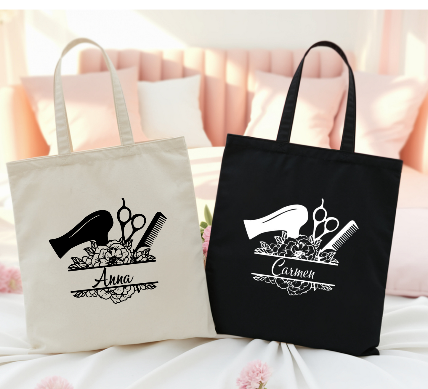 Friseur Tasche personalisiert Name, Baumwolltasche Friseurin Geschenk, Jutebeutel Friseurmeister, Friseur Danke Geschenk, Friseurin Geschenk