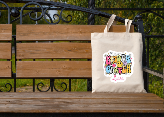Kindergartentasche personalisiert Name, Stoffbeutel Kindergarten Motiv, Jutebeutel Kita Baumwolltasche, Geschenk Kindergartenstart, Kita