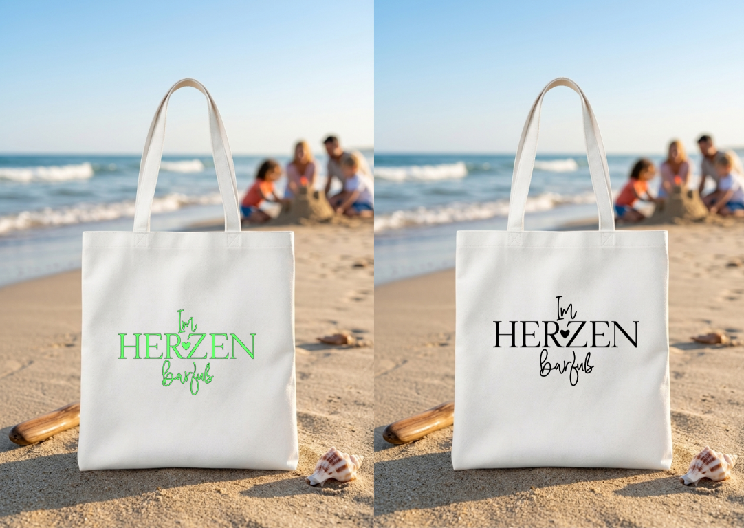 Polyester Tasche Im Herzen Barfuß Strand Eule Einkaufstasche Sommer Beutel Geschenk Idee