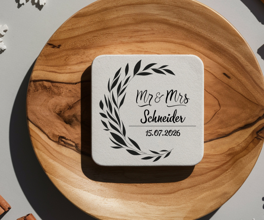 Untersetzer Personalisiert Hochzeit Geschenk Mr Mrs Glasuntersetzer Datum