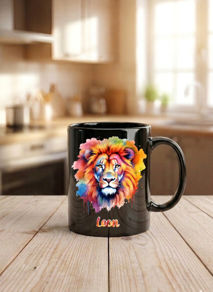 Tasse Schulkind Löwe Personalisiert Einschulung Geschenk Name Bunt 2026