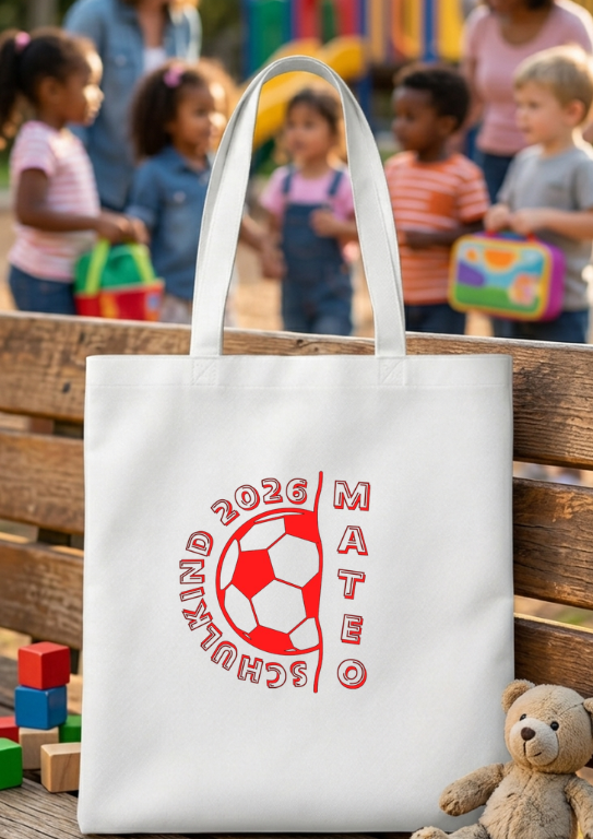Tasche Schulkind Einschulung Fußball Personalisiert mit Name Jungen Mädchen Geschenk