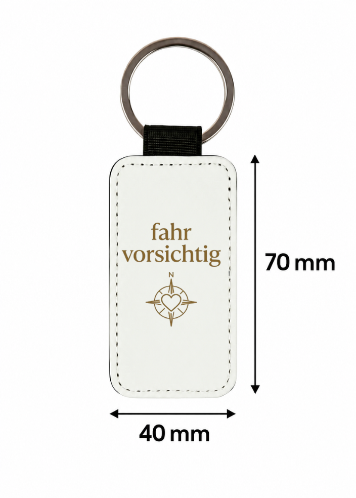 Schlüsselanhänger Fahr vorsichtig Gold Geschenk Auto Fahranfänger