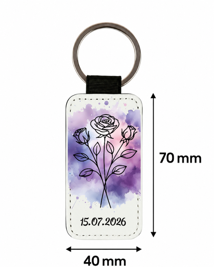 Geburtsblume Schlüsselanhänger Personalisierbar Geschenk mit Name Datum