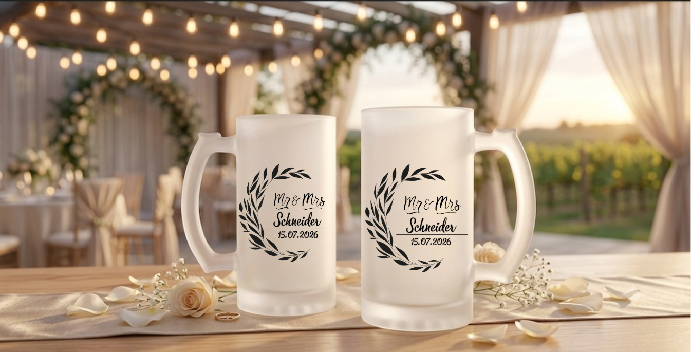 Bierkrug Personalisiert Hochzeit Geschenk Mr Mrs Bierglas Name Datum