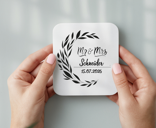 Untersetzer Personalisiert Hochzeit Geschenk Mr Mrs Glasuntersetzer Datum