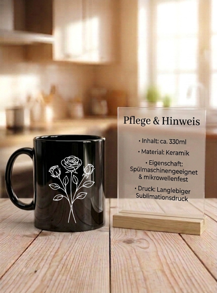 Geburtsblumen Tasse Personalisiert Geschenk Keramiktasse Blumen