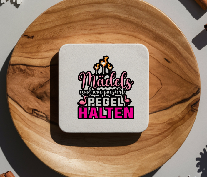 Mädels Pegel halten Untersetzer, Glasuntersetzer Mädelsabend Lustig, JGA Team Braut Diga, Mallorca Party Deko Geschenk Freundin