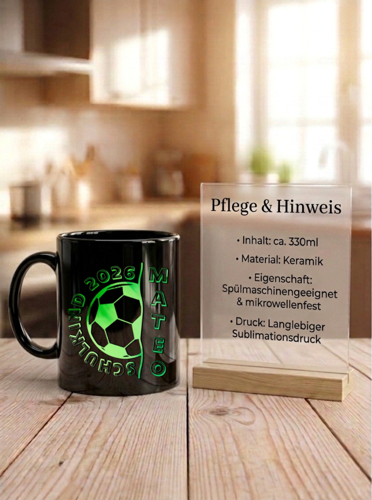 Tasse Einschulung Personalisierte Fussball Schulkind Tasse Name Geschenk