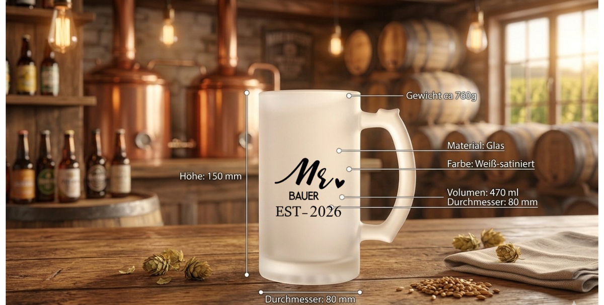 Bierkrug Hochzeit Personalisierbar Mr Mrs Geschenk Brautpaar Name Jahr