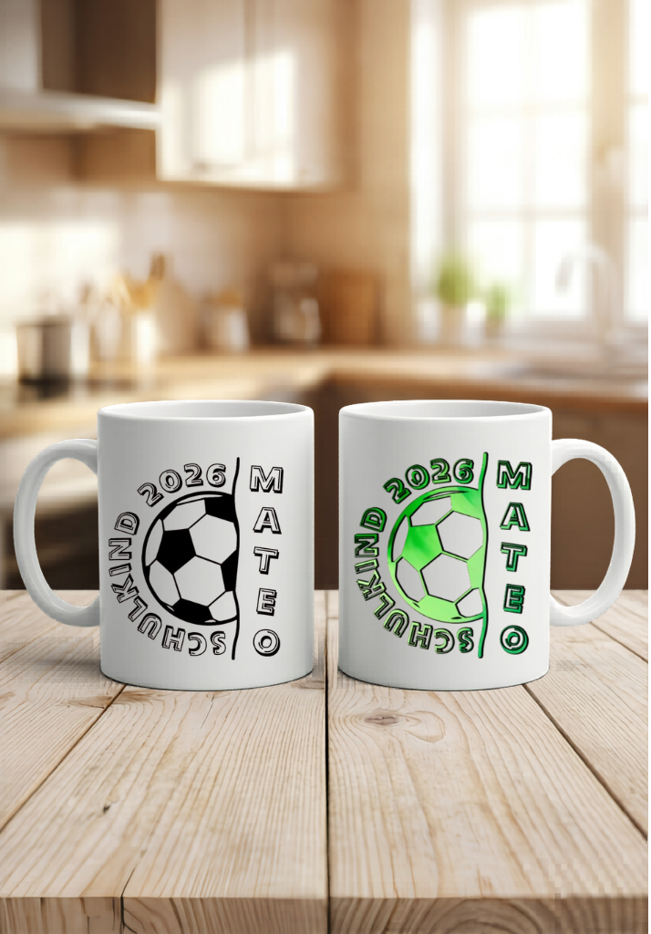 Tasse Einschulung Personalisierte Fussball Schulkind Tasse Name Geschenk